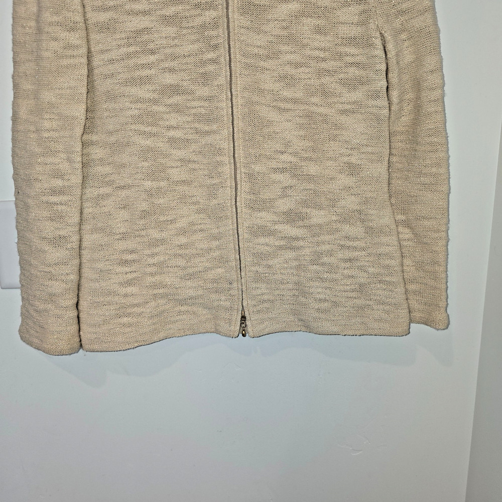 St. John By Marie Gray Santana Knit Zip Up Jacket Size S Beige Wool Rayon - Picture 5 of 9